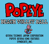 Popeye no Beach Volleyball Title Screen